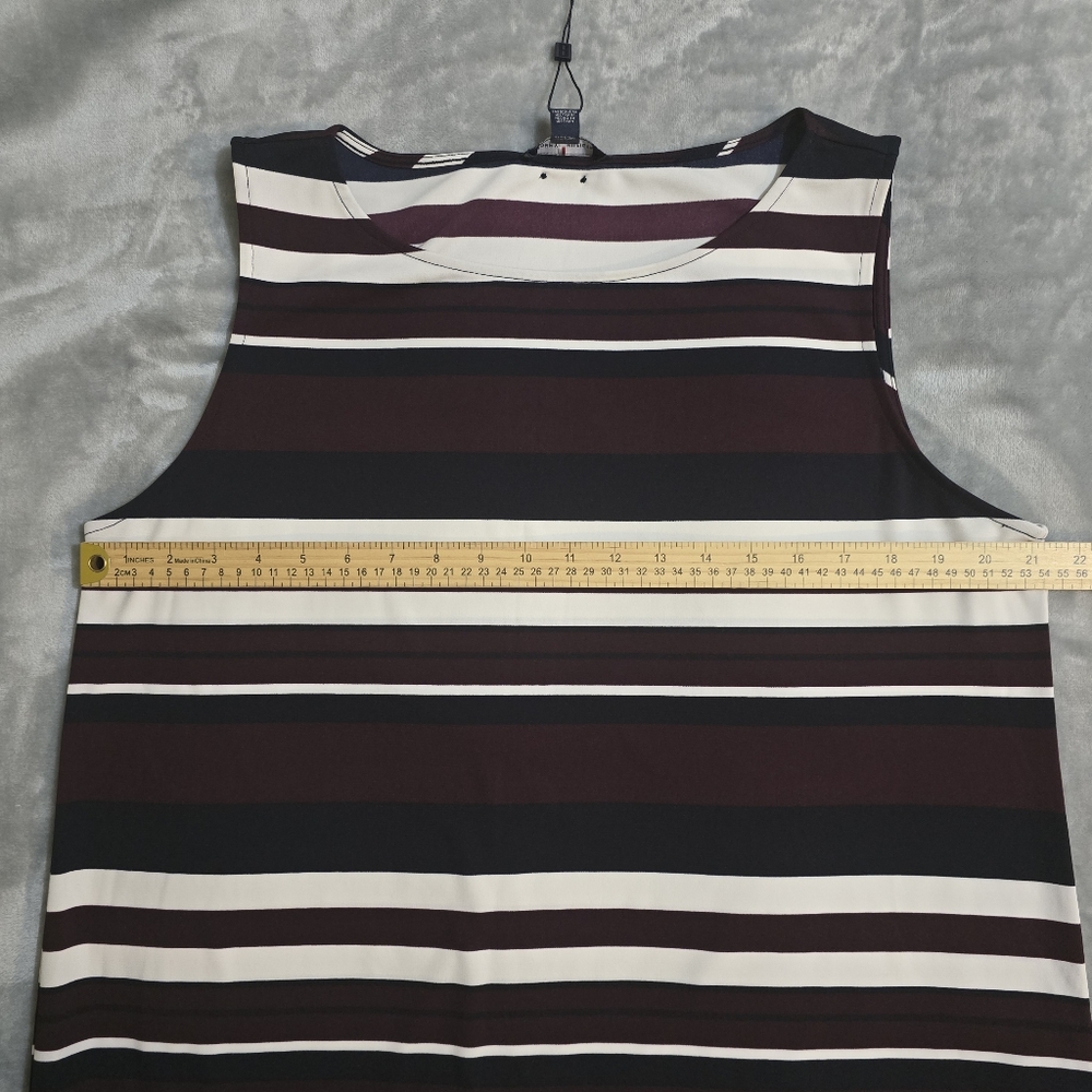 NWT Tommy Hilfiger Womens Sleeveless Dress Blouse XL Purple Blue White - Picture 5 of 13